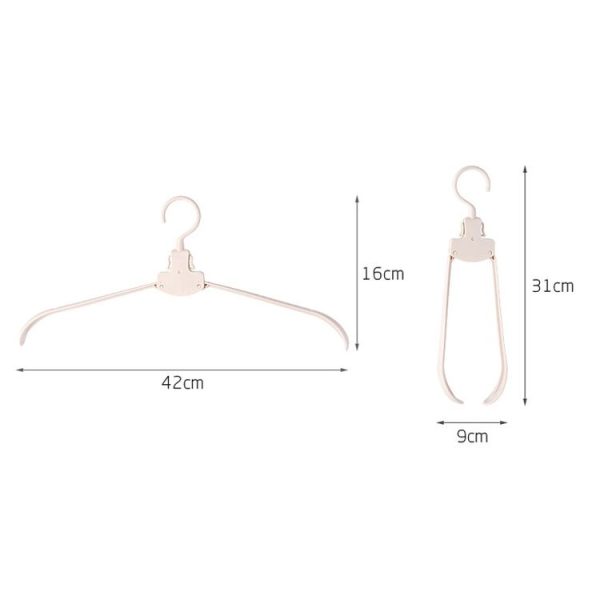 Plastic Travel Folding Hanger Portable Clothes Wide Shoulder Traceless Drying Rack (Gray) - Image 2
