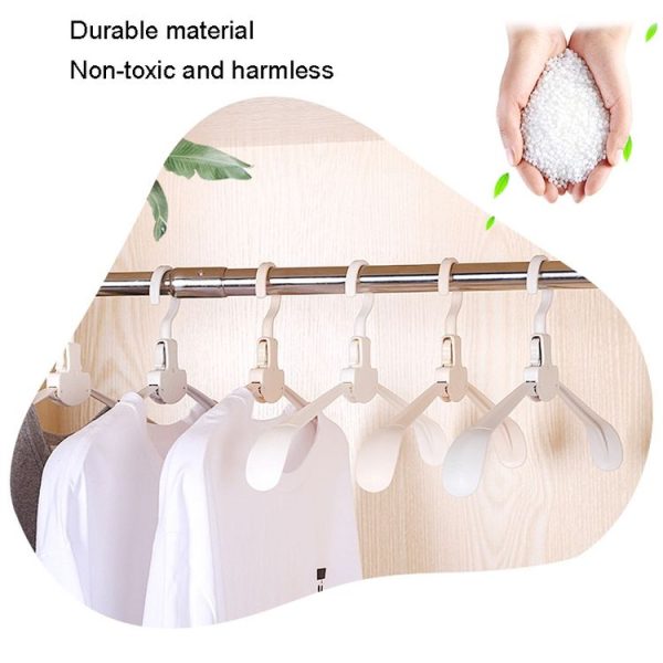 Plastic Travel Folding Hanger Portable Clothes Wide Shoulder Traceless Drying Rack (Gray) - Image 3