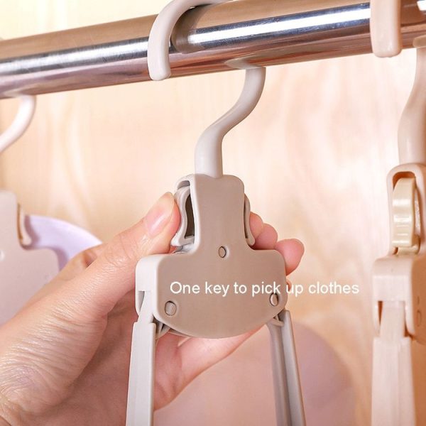 Plastic Travel Folding Hanger Portable Clothes Wide Shoulder Traceless Drying Rack (Gray) - Image 4