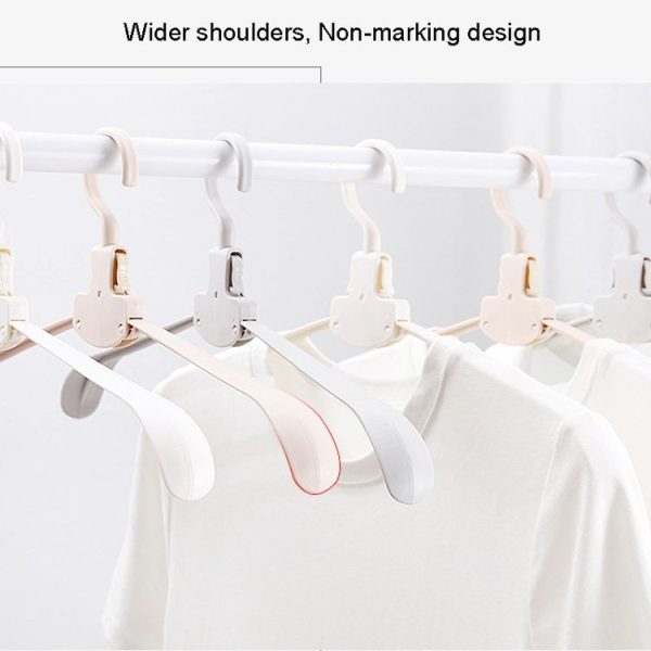 Plastic Travel Folding Hanger Portable Clothes Wide Shoulder Traceless Drying Rack (Gray) - Image 6