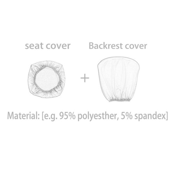 Cushion Cover+Back Cover Stretch Split Chair Cover Computer Chair Sleeve Office Desk Chair Cover (Maze Grey) - Image 2