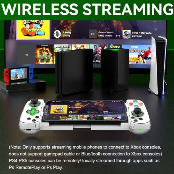 D7 BT5.0 Retractable Gamepad With Light For PC / Android / IPhone / Win7 10 11 / Mac OS / Switch (Black) - Image 6