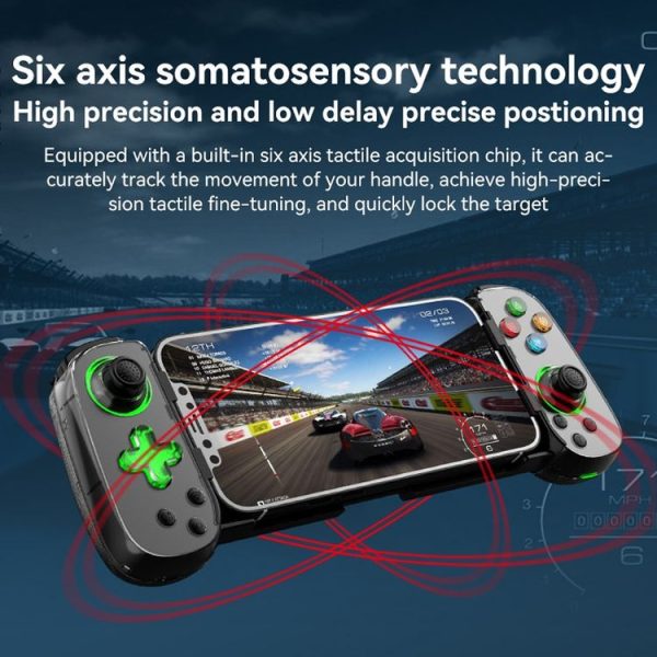 D7 BT5.0 Retractable Gamepad With Light For PC / Android / IPhone / Win7 10 11 / Mac OS / Switch (Black) - Image 7