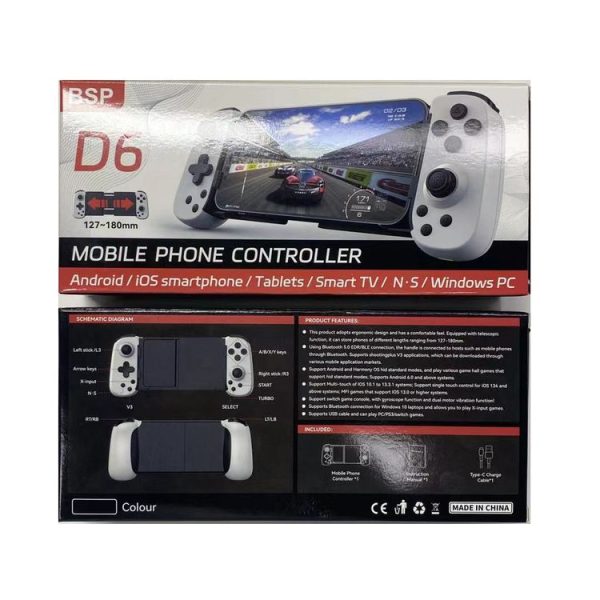 D6 Bluetooth Retractable Gamepad Dual Hall Six-Axis Somatosensory For Android / IPhone / Switch (Black) - Image 4