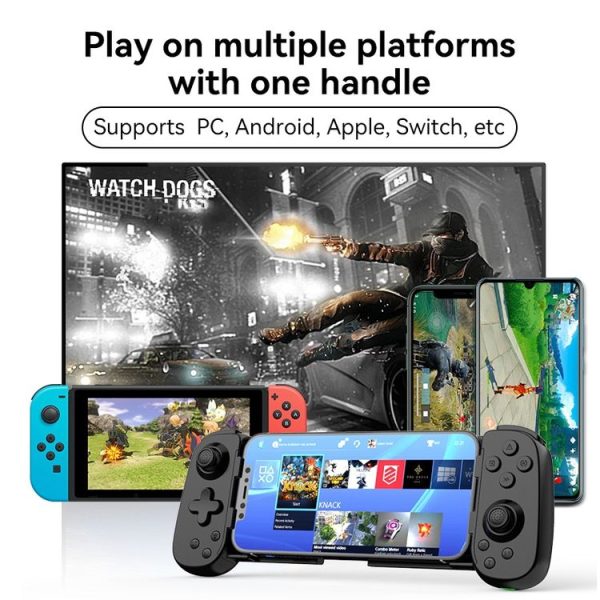 D6 Bluetooth Retractable Gamepad Dual Hall Six-Axis Somatosensory For Android / IPhone / Switch (Black) - Image 5
