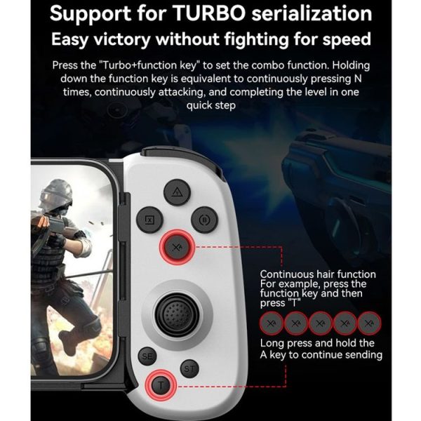 D6 Bluetooth Retractable Gamepad Dual Hall Six-Axis Somatosensory For Android / IPhone / Switch (Black) - Image 8