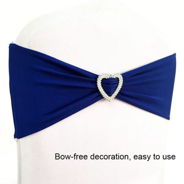 15x35cm Tie-Free Stretch Chair Back Flower Bow Chair Cover Hotel Chair Back Strap Decoration (Claret) - Image 2