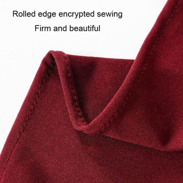 15x35cm Tie-Free Stretch Chair Back Flower Bow Chair Cover Hotel Chair Back Strap Decoration (Claret) - Image 3