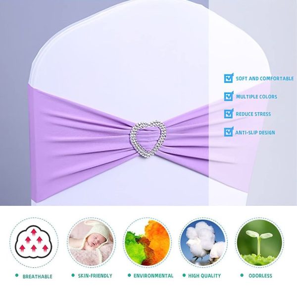 15x35cm Tie-Free Stretch Chair Back Flower Bow Chair Cover Hotel Chair Back Strap Decoration (Claret) - Image 4