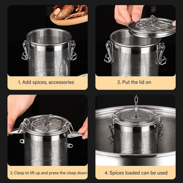 7x9cm 304 Stainless Steel Brine Basket Tea Residue Ball Soup Material Box - Image 10