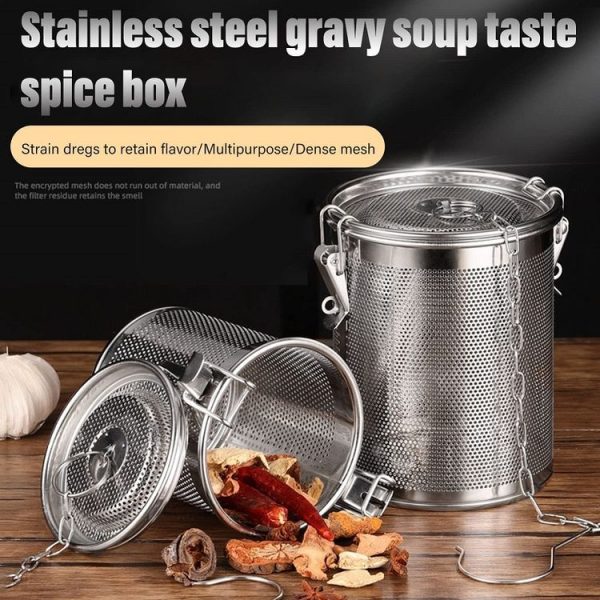 7x9cm 304 Stainless Steel Brine Basket Tea Residue Ball Soup Material Box - Image 8