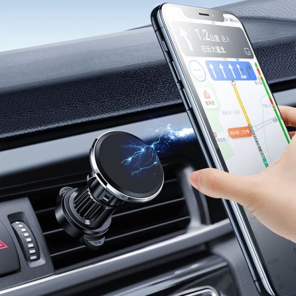 Aluminum Alloy Rotatable Magnetic Car Air Outlet Mobile Phone Holder (Silver) - Image 10