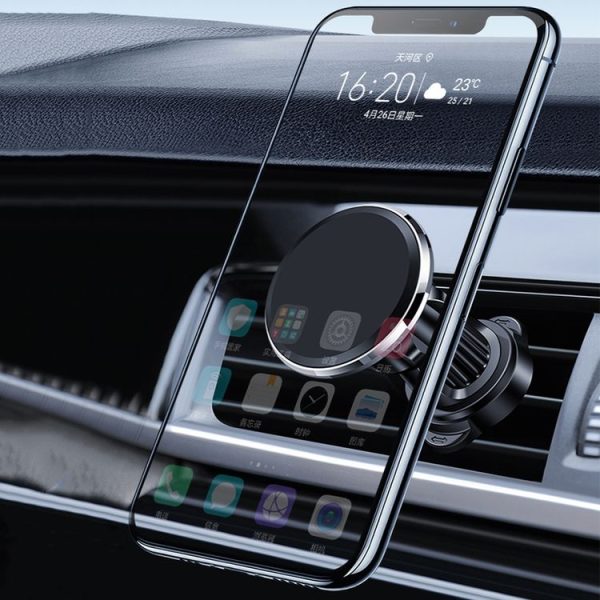 Aluminum Alloy Rotatable Magnetic Car Air Outlet Mobile Phone Holder (Silver) - Image 2