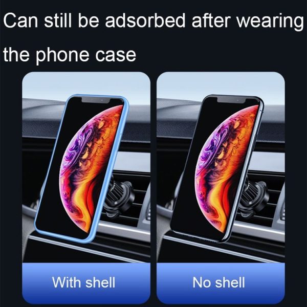 Aluminum Alloy Rotatable Magnetic Car Air Outlet Mobile Phone Holder (Silver) - Image 7
