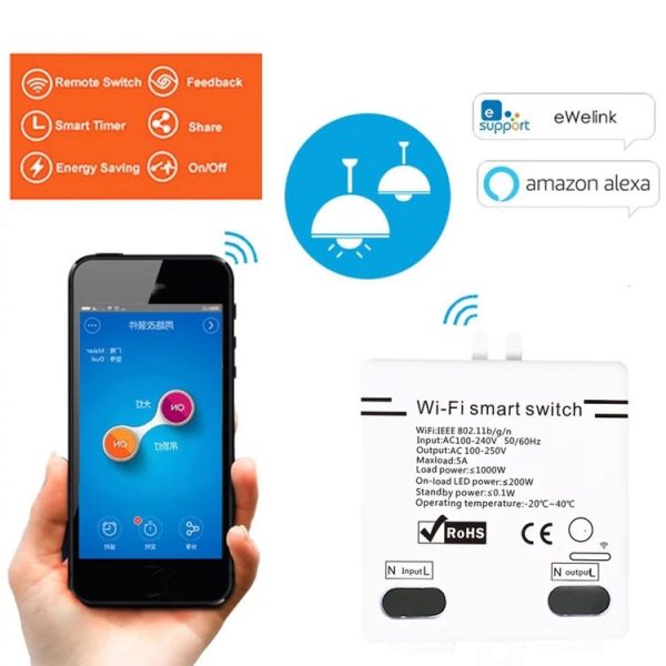 1000W 5A 2.4GHZ Ewelink APP WiFi Switch Module Support For Alexa Google Home IFTT - Image 3