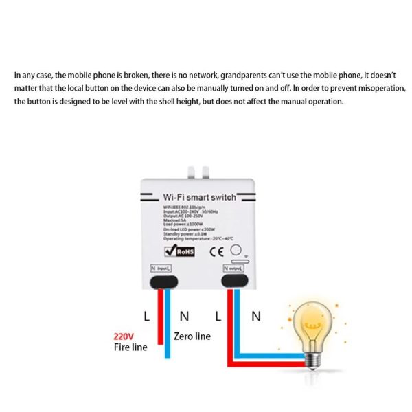 1000W 5A 2.4GHZ Ewelink APP WiFi Switch Module Support For Alexa Google Home IFTT - Image 4