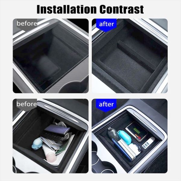 Tesla Model 3 / Y Center Console Armrest Box Sundries Storage Box (Central Control Type) - Image 7