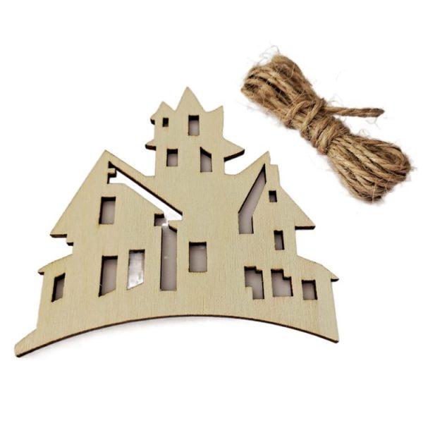 10pcs / set Halloween Decorations Holiday Party Wooden Pendants (Random Style Delivery) - Image 2