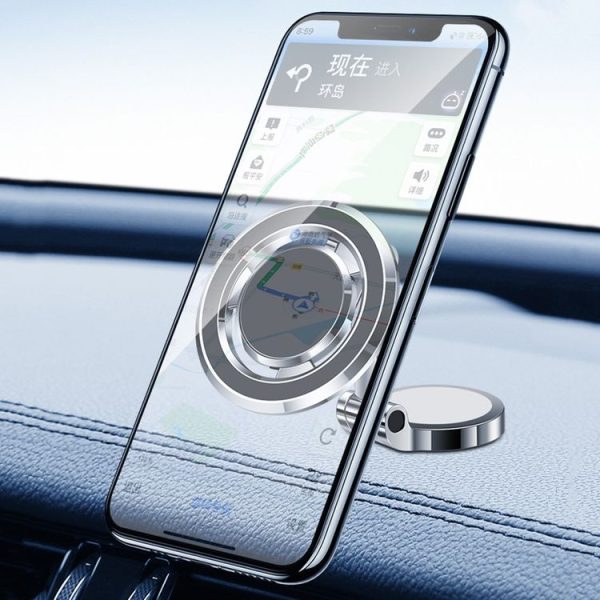 Dashboard Magnetic Navigation Foldable Universal Car Phone Holder (Black) - Image 2