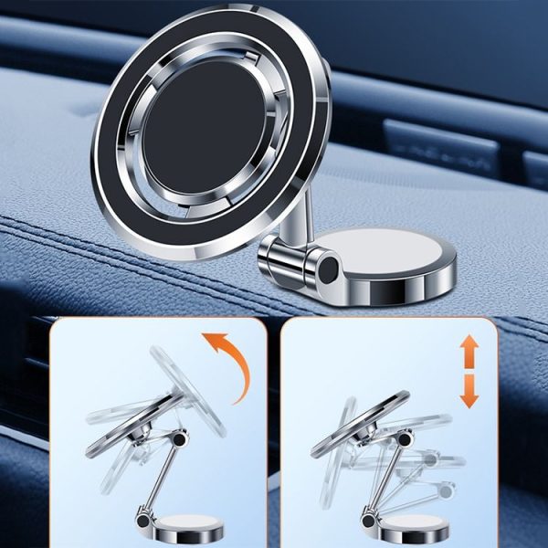 Dashboard Magnetic Navigation Foldable Universal Car Phone Holder (Black) - Image 4