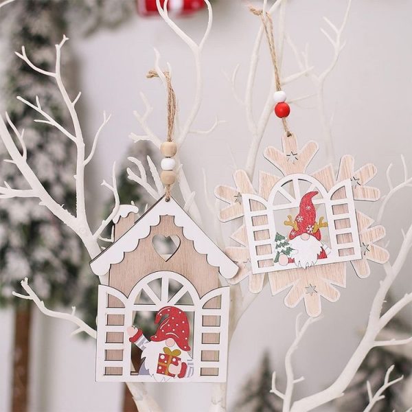 Christmas Open Window Santa Tree Wood Decoration, Color: No.1 - Image 4