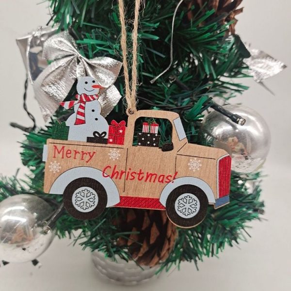10pcs / set Colorful Wooden Christmas Tree Snowman Pendant Decoration (Random Style Delivery) - Image 10