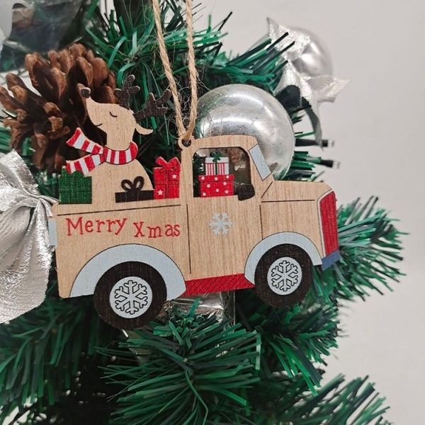 10pcs / set Colorful Wooden Christmas Tree Snowman Pendant Decoration (Random Style Delivery) - Image 11