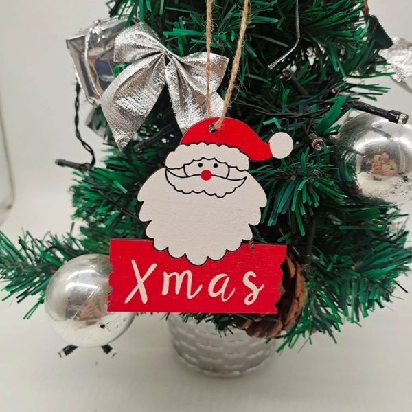 10pcs / set Colorful Wooden Christmas Tree Snowman Pendant Decoration (Random Style Delivery) - Image 7