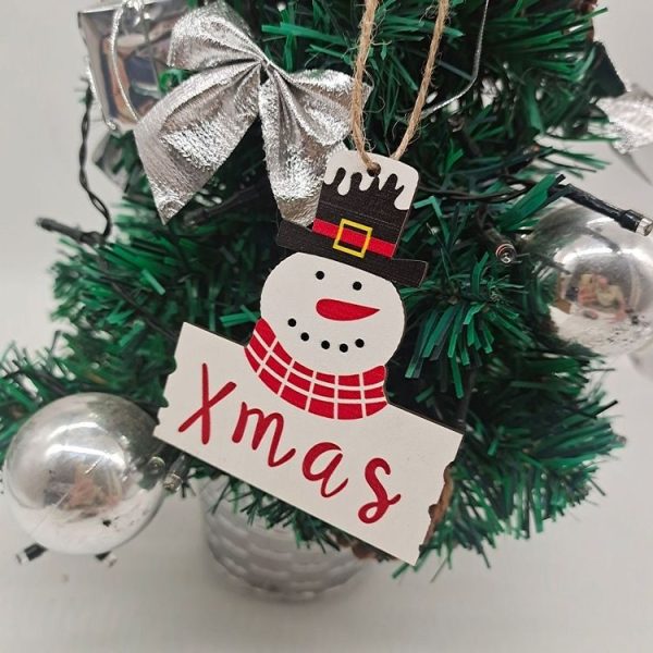 10pcs / set Colorful Wooden Christmas Tree Snowman Pendant Decoration (Random Style Delivery) - Image 8