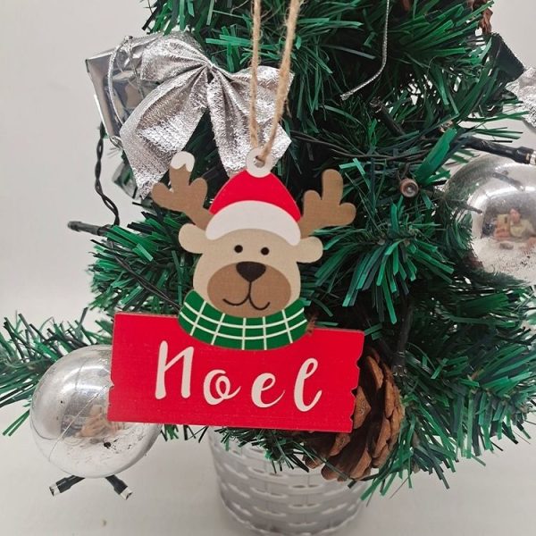10pcs / set Colorful Wooden Christmas Tree Snowman Pendant Decoration (Random Style Delivery) - Image 9