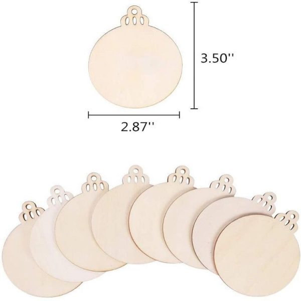 10pcs / Set Wood Chip Hand-Painted Christmas Tree Props Christmas Pendants, Size: 9x7.6cm - Image 3