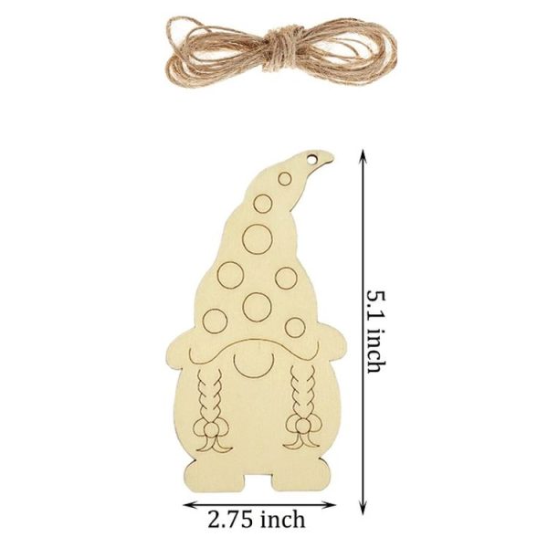 4pcs / set Christmas Tree DIY Painting Wooden Dwarf Elf Hanging Decorations - Image 3
