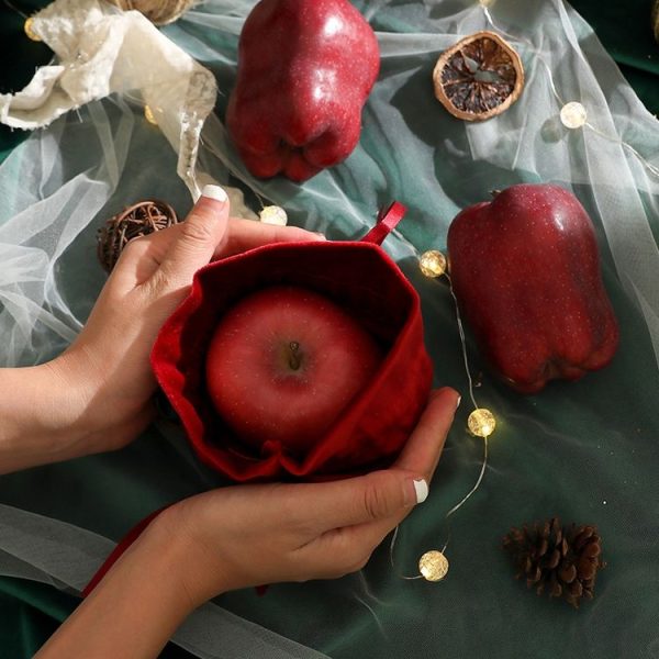 Christmas Gift Bag Christmas Eve Velvet Candy Bundle Bag, Color: Dark Green Style 1 - Image 4