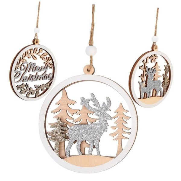 Christmas Party Decoration Wooden Pendants (2) - Image 2