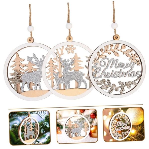 Christmas Party Decoration Wooden Pendants (2) - Image 3