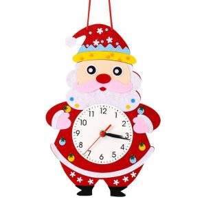 Cartoon Clock Children DIY Handmade Teaching Aids Christmas Decoration (Random Christmas Style)