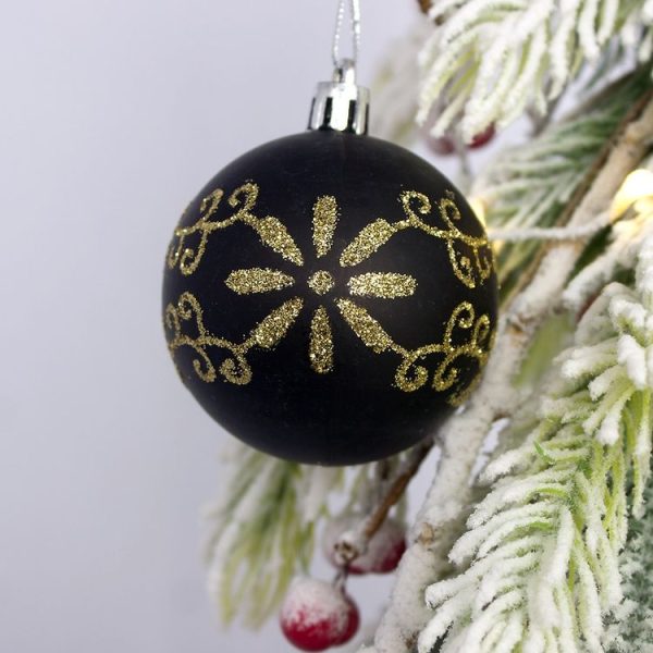 44pcs / set 3-6cm Christmas Ball Painted Pendant Electroplated Ball Ornaments, Color: Golden Red Green - Image 5