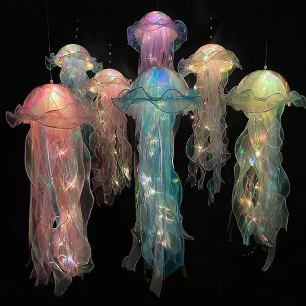 Luminous Jellyfish Lamp Finished Night Light Room Decoration Ambient Light (Random Color) - Image 2