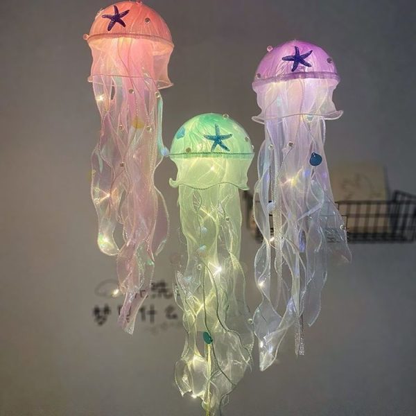 Luminous Jellyfish Lamp Finished Night Light Room Decoration Ambient Light (Random Color) - Image 4