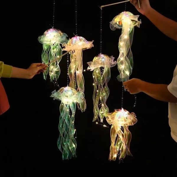 Luminous Jellyfish Lamp Finished Night Light Room Decoration Ambient Light (Random Color) - Image 6