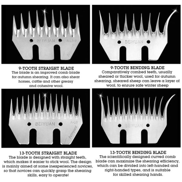 HILDA Power Wool Scissors Blades For Wool Pushers, Specification: 13 Toothed Straight Blade - Image 4