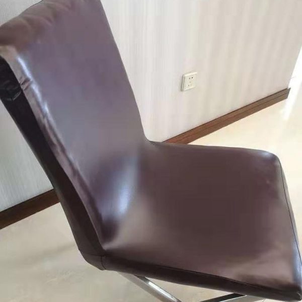 Household Elastic Siamese Chair Cover Waterproof PU Leather Hotel Seat Stool Sleeves (Coffee) - Image 6