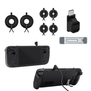 JYS JYS-SD015 8pcs / set Raptor Protective Kit With Bracket For Switch / Switch OLED / Switch Lite / Steam Deck (Black)