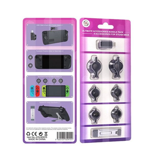 JYS JYS-SD015 8pcs / set Raptor Protective Kit With Bracket For Switch / Switch OLED / Switch Lite / Steam Deck (Black) - Image 9