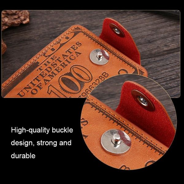 Retro Dollar Pattern Magnetic Buckle Multi-card Slot Wallet (Black) - Image 6