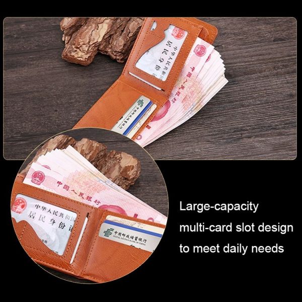 Retro Dollar Pattern Magnetic Buckle Multi-card Slot Wallet (Black) - Image 7