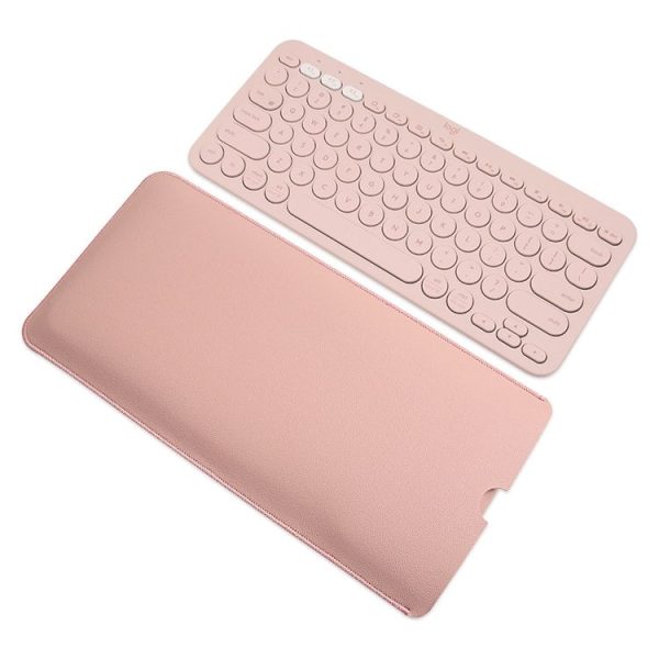 Logitech K380 Leather Keyboard Thin and Lightweight Portable Liner Bag Waterproof Protective Cover (Pink) - Image 2