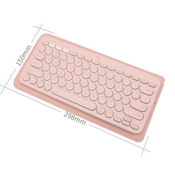 Logitech K380 Leather Keyboard Thin and Lightweight Portable Liner Bag Waterproof Protective Cover (Pink) - Image 3