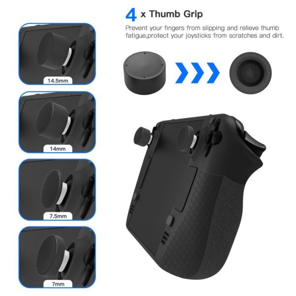 JYS JYS-SD011 For Steam Deck 7pcs / set Host Silicone Case With Joystick Cap+Touch Board Sticker Set (Red) - Image 3