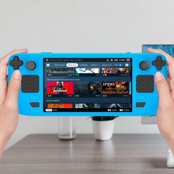 JYS JYS-SD011 For Steam Deck 7pcs / set Host Silicone Case With Joystick Cap+Touch Board Sticker Set (Red) - Image 6